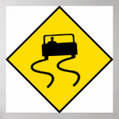 Slippery Road Sign Poster (Voorkant)