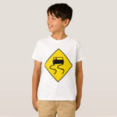 Slippery Road Sign T-shirt (Voorkant volledig)