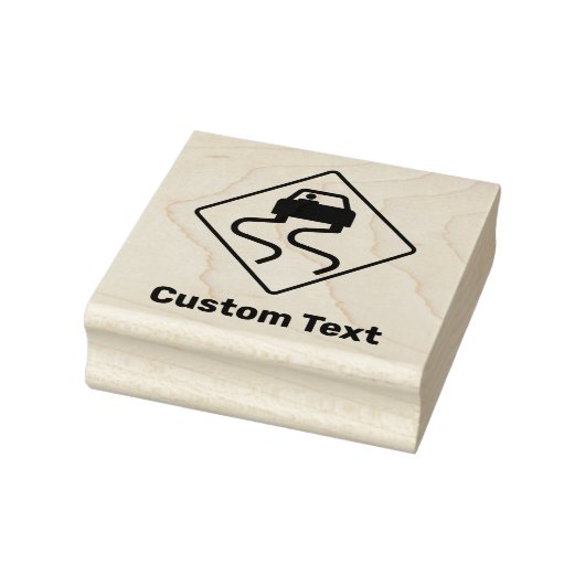 Slippery Road wanneer nat Rubberstempel (Stempel)