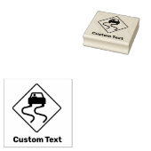Slippery Road wanneer nat Rubberstempel (Gestempeld)