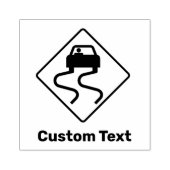 Slippery Road wanneer nat Rubberstempel (Afrduk)