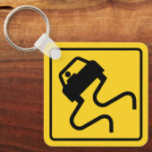 Slippery Road wanneer nat Sleutelhanger (Voorkant)