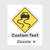 Slippery Road wanneer nat Sticker (Vel)