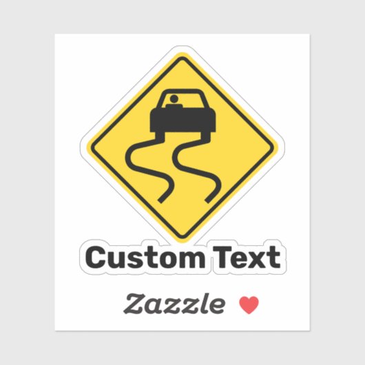 Slippery Road wanneer nat Sticker (Vel)