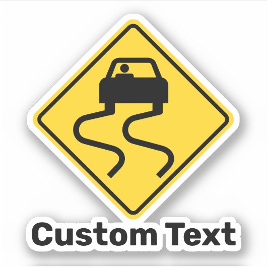 Slippery Road wanneer nat Sticker (Voorkant)