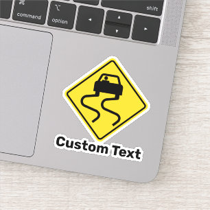 Slippery Road wanneer nat Sticker
