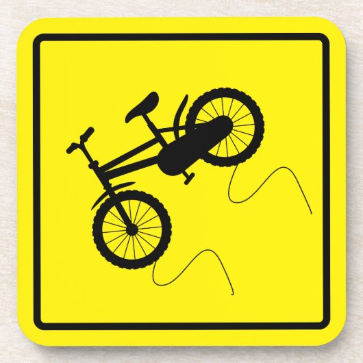 Slippery wanneer natte fiets hard plastic Onderzet Bier Onderzetter (Voorkant)