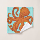 Slippery Zee Creature Ocean Octopus Long Tentacles Bad Handdoek (Wasdoekje)