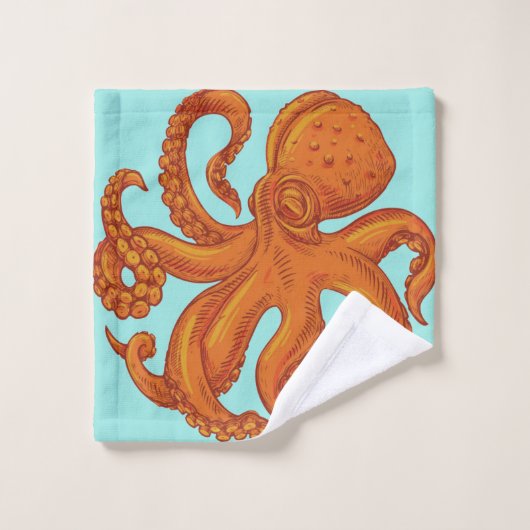 Slippery Zee Creature Ocean Octopus Long Tentacles Bad Handdoek (Wasdoekje)