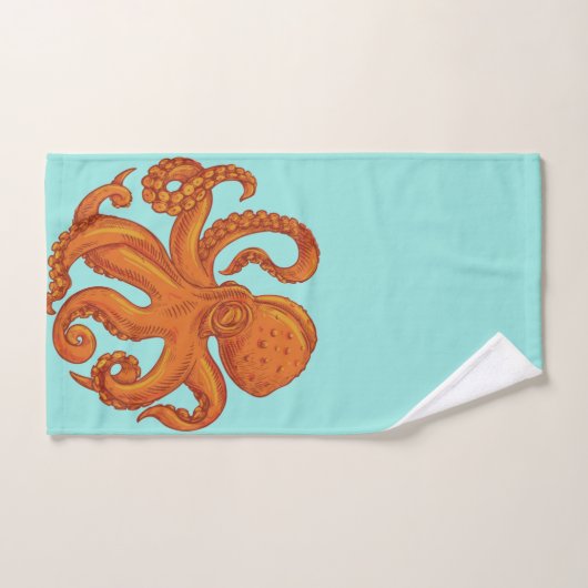 Slippery Zee Creature Ocean Octopus Long Tentacles Bad Handdoek (Handdoek)