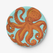 Slippery Zee Creature Ocean Octopus Long Tentacles Papieren Bordje (Voorkant)