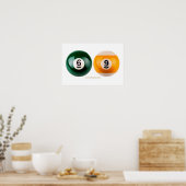 SlipperyJoe 69 ballen met harde pootafels Poster (Keuken)