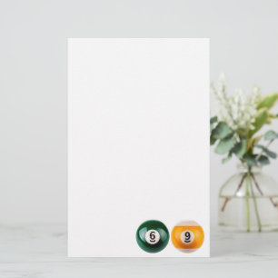 SlipperyJoe 69 harde pooltafel twee biljartballen Briefpapier