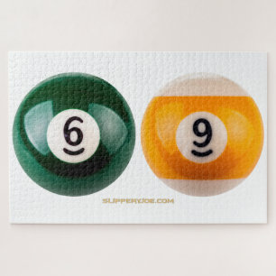 SlipperyJoe 69 harde pooltafel twee biljartballen Legpuzzel
