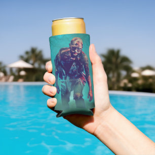 SlipperyJoe angstaanjagende zombiefiguur geïsoleer Seltzer Blikjeskoeler