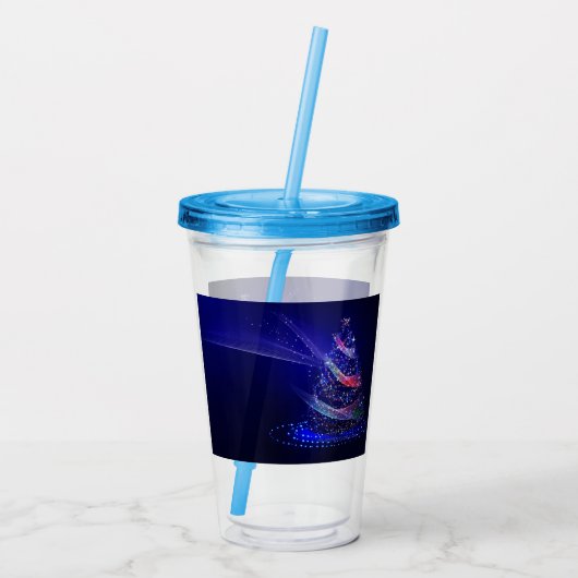 SlipperyJoe digitaal weergegeven kerstboom beau Acryl Drinkbeker (Achterkant)