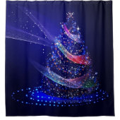 SlipperyJoe digitaal weergegeven kerstboom beau Douchegordijn (Voorkant)