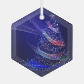 SlipperyJoe digitaal weergegeven kerstboom beau Glas Ornament (Voorkant)