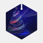 SlipperyJoe digitaal weergegeven kerstboom beau Glas Ornament (Achterkant)