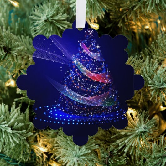 SlipperyJoe digitaal weergegeven kerstboom beau Ornament Kaart (Insitu (Drie))