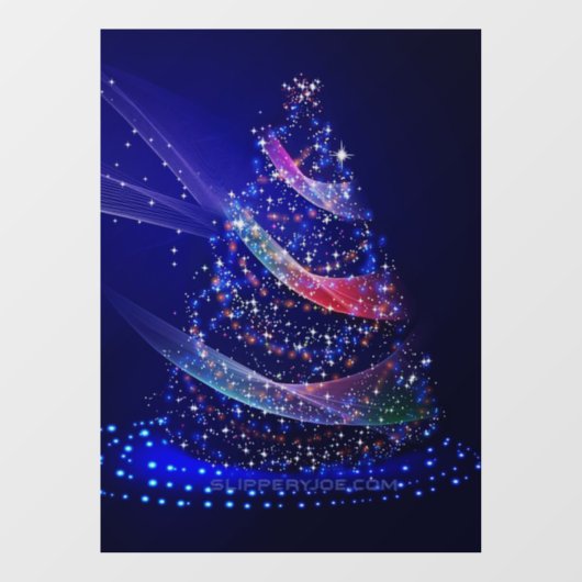 SlipperyJoe digitaal weergegeven kerstboom beau Raamsticker (Vel)