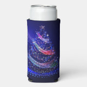 SlipperyJoe digitaal weergegeven kerstboom beau Seltzer Blikjeskoeler (Seltzer Voorkant)