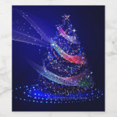SlipperyJoe digitaal weergegeven kerstboom beau Wijn Etiket (Enkel label)