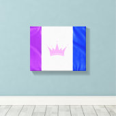 SlipperyJoe drag pride flag purple white blue crow Canvas Afdruk (Insitu (Houten vloer))