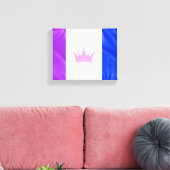 SlipperyJoe drag pride flag purple white blue crow Canvas Afdruk (Insitu (Woonkamer))