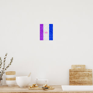 SlipperyJoe drag pride flag purple white blue crow Poster