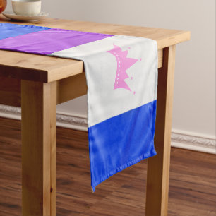 SlipperyJoe drag pride vlag paars wit blauw kraai Korte Tafelloper