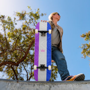 SlipperyJoe drag pride vlag paars wit blauw kraai Persoonlijk Skateboard