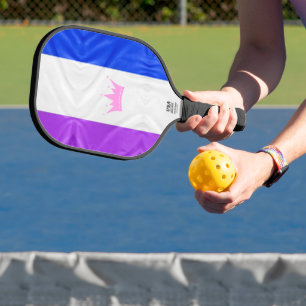 SlipperyJoe drag pride vlag paars wit blauw kraai Pickleball Paddle