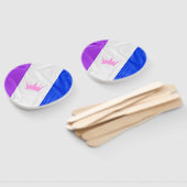 SlipperyJoe drag pride vlag paarse wit blauw Sequ Handwaaier (Niet-gemonteerd)