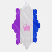 SlipperyJoe drag pride vlag paarse wit blauw Sequ Ornament Kaart (Rechts)