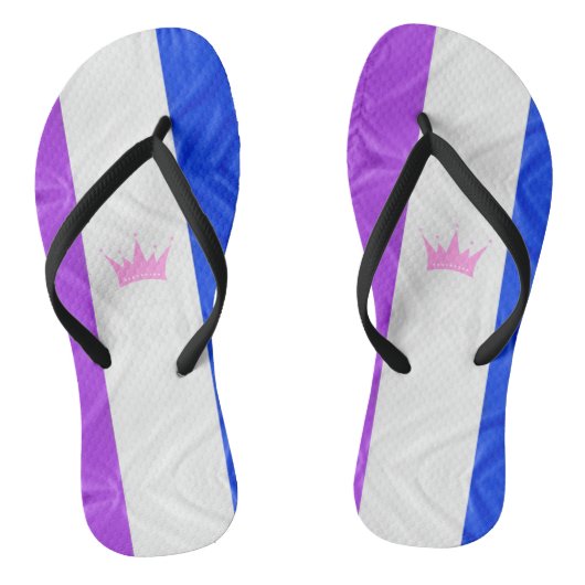 SlipperyJoe drag pride vlag paarse wit blauw Sequ Teenslippers (Voetbed)