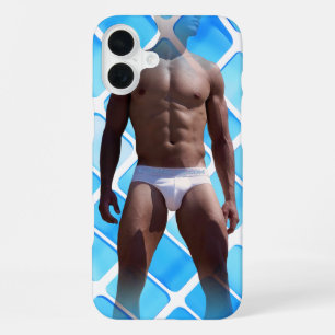 SlipperyJoe gespierde man sixpack abs mannelijk wi iPhone 16 Plus Hoesje