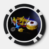SlipperyJoe Hanukkah symbolic still life holiday e Poker Chips (Achterkant)