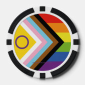 SlipperyJoe Intersex Progress Pride Flag regenboog Poker Chips (Voorkant)