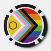 SlipperyJoe Intersex Progress Pride Flag regenboog Poker Chips (Achterkant)