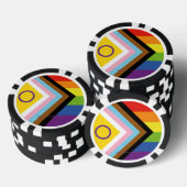 SlipperyJoe Intersex Progress Pride Flag regenboog Poker Chips (Opstapeling)