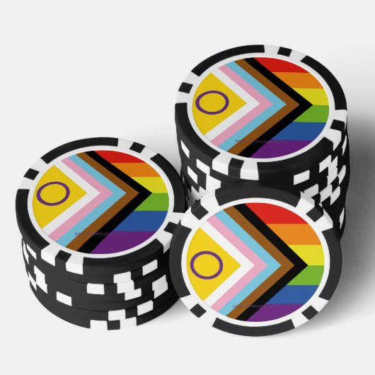 SlipperyJoe Intersex Progress Pride Flag regenboog Poker Chips (Opstapeling)