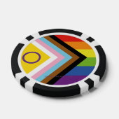 SlipperyJoe Intersex Progress Pride Flag regenboog Poker Chips (Enkel)