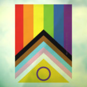 SlipperyJoe Intersex Progress Pride Flag regenboog Raamsticker (Vel 3)