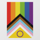 SlipperyJoe Intersex Progress Pride Flag regenboog Raamsticker (Vel)
