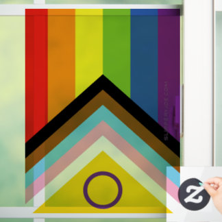 SlipperyJoe Intersex Progress Pride Flag regenboog Raamsticker