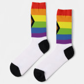 SlipperyJoe Intersex Progress Pride Flag regenboog Sokken (Links)