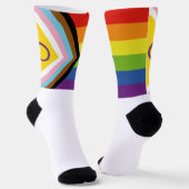 SlipperyJoe Intersex Progress Pride Flag regenboog Sokken (Gebogen)