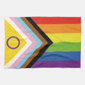 SlipperyJoe Intersex Progress Pride Flag regenboog Theedoek (Horizontaal)