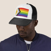 SlipperyJoe Intersex Progress Pride Flag regenboog Trucker Pet (In situ)